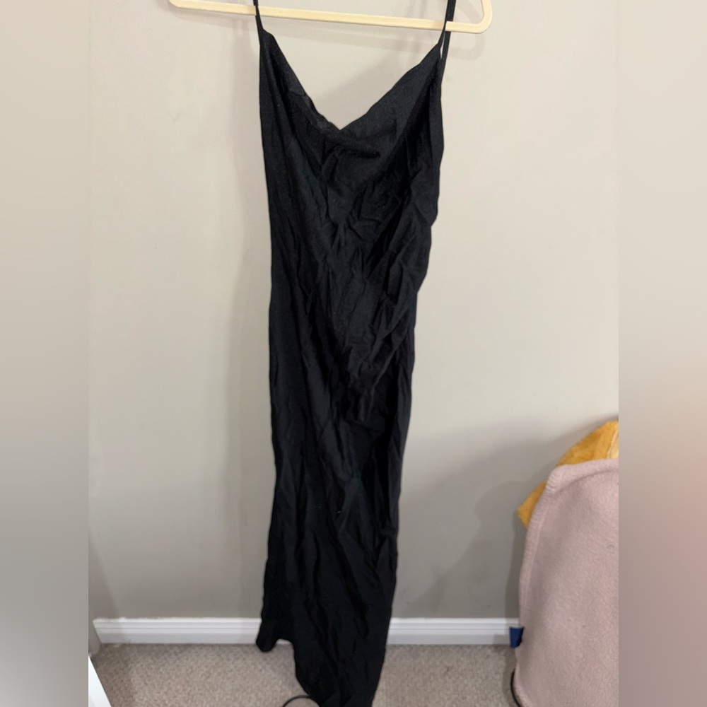 Cowl Neck, Lace Trim, Maxi Dress